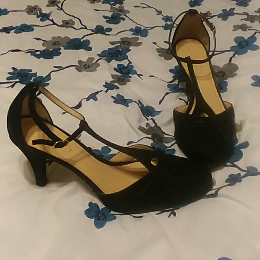 Ann Taylor Loft Black Suede Heels